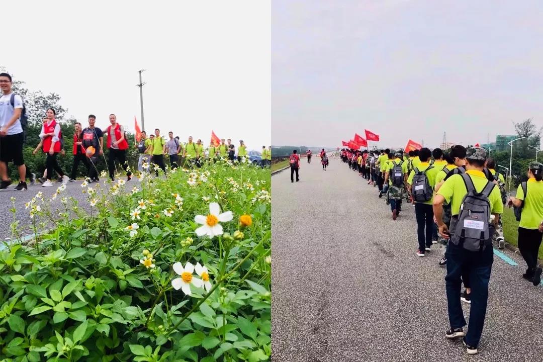 亮閣門窗&孔雀木紋|挑戰(zhàn)極限，五十公里徒步友誼之旅。